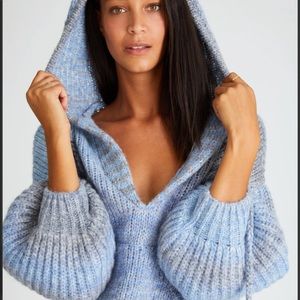 LoveshackFancy Remington Hoodie in blue horizon